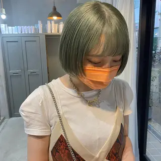 ショート カラー ヘアアレンジ ハイトーン/透け感 カラー🎀真香のヘアスタイル