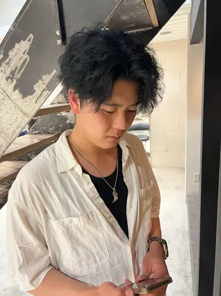 ショート ヘアアレンジ メンズ 名古屋/落ちる黒 黒染め落としのヘアスタイル