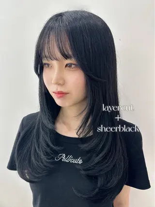 ロング カラー 🍓韓国ヘア レイヤ ーカット🍓笠原 葵のヘアスタイル