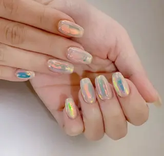 ロング カラー ネイル Q Free nailsのネイルデザイン