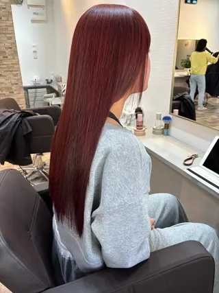 ロング カラー ヘアカラー&縮毛矯正 STAR☆RIVERのヘアスタイル