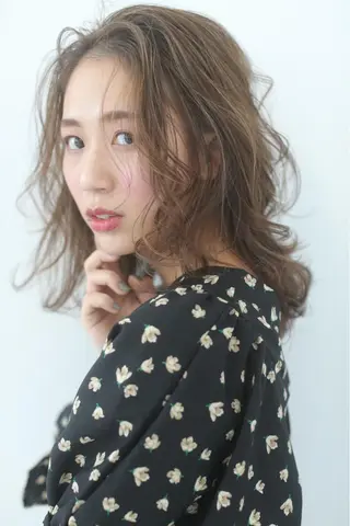 ミディアム カラー パーマ ヘアアレンジ メンズ キッズ ネイル マツエク・マツパ EnBlesS西宮 マンツーマン神道有基のヘアスタイル