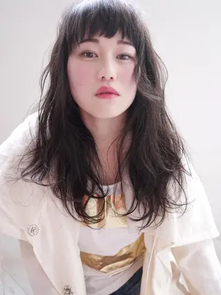 ロング パーマ ヘアアレンジ 花井 啓好のヘアスタイル