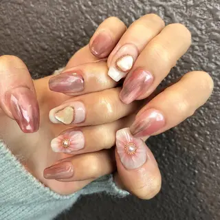 ロング カラー ヘアアレンジ キッズ ネイル マツエク・マツパ 福田 加奈のネイルデザイン