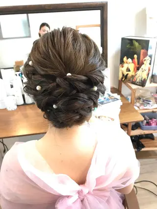セミロング ヘアアレンジ 早朝✨ヘアセット 着付け/清水玲歌のヘアスタイル