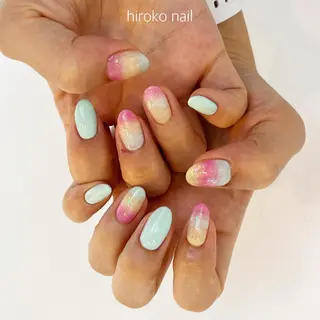 セミロング ネイル hiroko nailのネイルデザイン