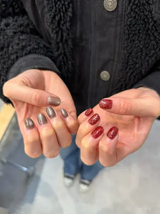 ネイル はばすみれ🎀ﾈｲﾙ 光ﾌｪｲｼｬﾙ ﾍｱのネイルデザイン
