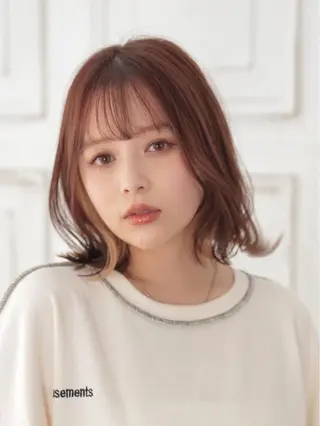 ミディアム カラー パーマ ハイトーンショート 特化吉田義隆のヘアスタイル