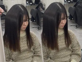 セミロング 🫧とぅるん艶髪🫧 透明感カラー×猿渡のヘアスタイル
