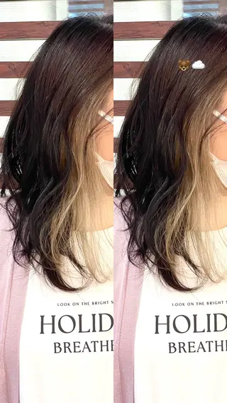 ミディアム アリヤマ メイカのヘアスタイル