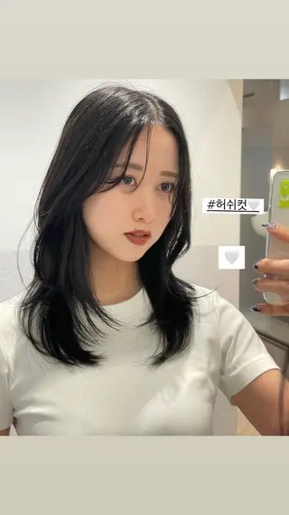 ミディアム ❤︎︎韓国ヘア❤︎︎ 𝑺𝒉𝒊𝒉𝒐のヘアスタイル
