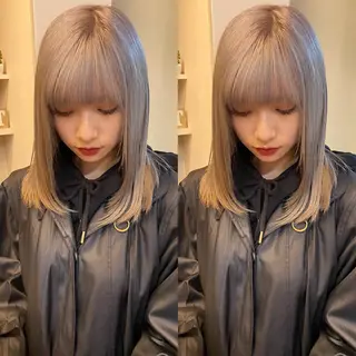 ミディアム カラー ⭐️横浜ブリーチ特化 美容師　堤涼⭐️のヘアスタイル