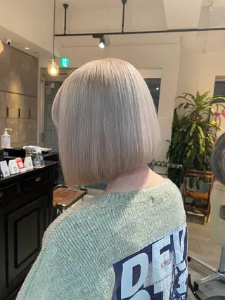 ミディアム カラー パーマ ヘアアレンジ ブリーチカラー🤍 颯馬🐈‍⬛のヘアスタイル