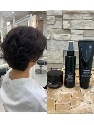 ミディアム カラー パーマ メンズ 🫧ふくだ りな 🕊のヘアスタイル