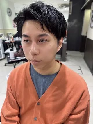 メンズ レイヤー 艶々カラーのヘアスタイル
