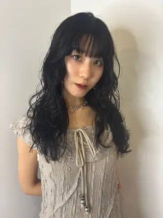 セミロング パーマ IO/ブリーチカラー 特化美容師✨のヘアスタイル