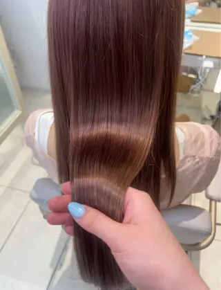 セミロング かなこ/重めレイヤー /透明感カラーのヘアスタイル