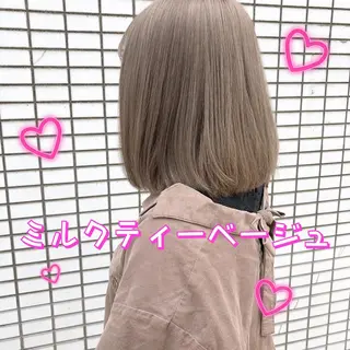 ミディアム カラー パーマ ヘアアレンジ ハイトーン特化🤍 浦住のヘアスタイル