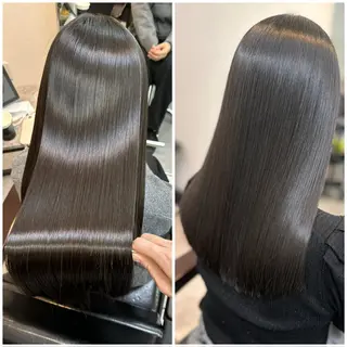 ロング ブリーチ縮毛矯正/ 複雑履歴🉑/タイチのヘアスタイル