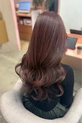 ロング カラー Miu 名古屋カット ミディアム/ピンク髪のヘアスタイル