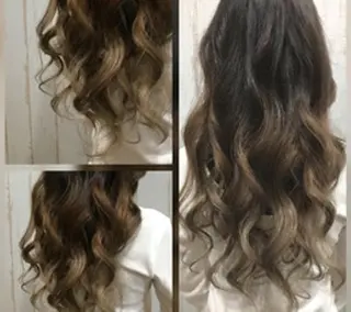 セミロング カラー チビ編み込みエクステ シールEXどぅ〜すのヘアスタイル