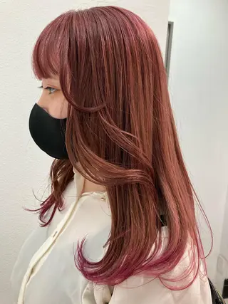 ロング カラー スキバサミを使わない カット🌼唯🌼のヘアスタイル