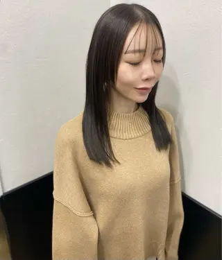 ミディアム カラー 渋谷🖤 艶髪🖤透明感カラーのヘアスタイル