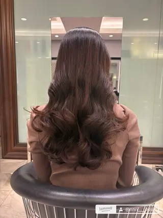 セミロング パーマ 韓国っぽ透け感カラー マンツーマン🫧なおのヘアスタイル