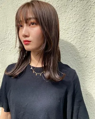 セミロング カラー La ciel両国 岩船のヘアスタイル