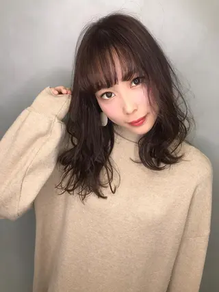 ロング カラー パーマ ヘアアレンジ EIGHTSOL博多 筑紫口店 溝口里穂のヘアスタイル