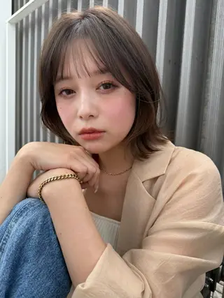 ミディアム カラー 透明感カラー│ レイヤーヘア中居美樹のヘアスタイル