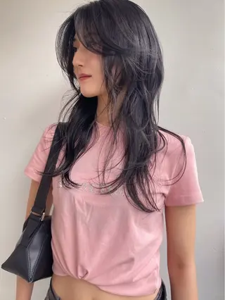 ロング カラー ヘアアレンジ 🎀韓国レイヤー 🎀白石菜々のヘアスタイル