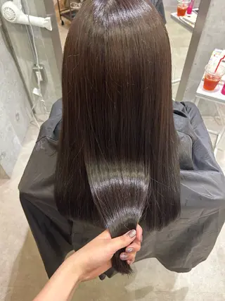 ロング カラー .AIRI🌼 暖色/ぱつっとぼぶのヘアスタイル