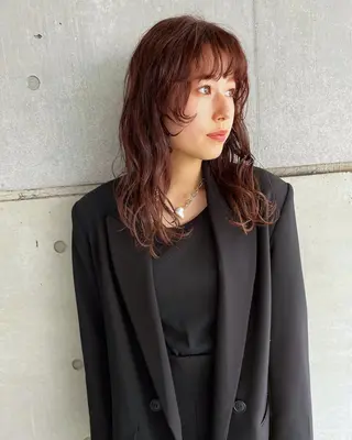 ロング カラー 暖色カラー/ピンク カラー/HARUKAのヘアスタイル