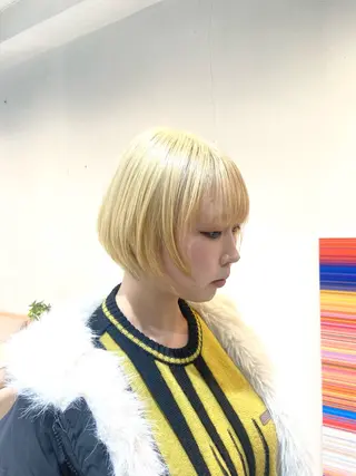 ショート カラー BOB🌟ハイトーン /ブリーチ/TAKUのヘアスタイル