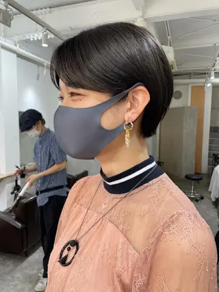 ショート カラー パーマ ヘアアレンジ メンズ キッズ ネイル マツエク・マツパ パーマ/透明感カラー /ボブ/吉田一生のヘアスタイル