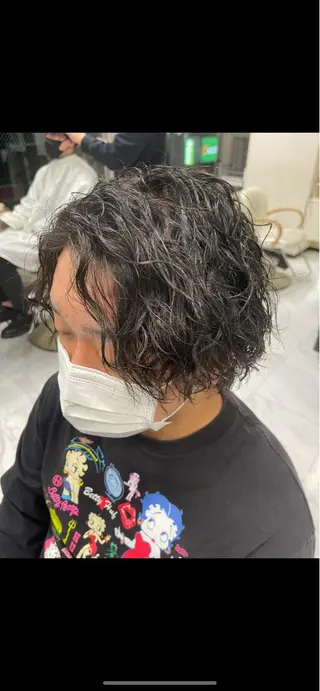 ミディアム パーマ メンズ 🌻メンズカット 落合諒🌻のヘアスタイル