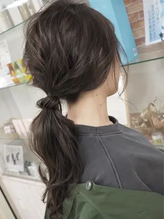 セミロング カラー 菅村 勇亮のヘアスタイル