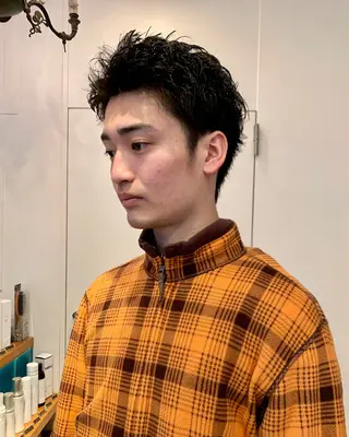 ショート メンズ グランジヘア 無造作ヘアHYUGAのヘアスタイル