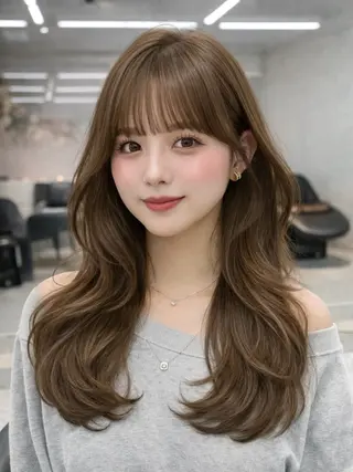 セミロング カラー ヘアアレンジ fumika🎀 ベージュのヘアスタイル