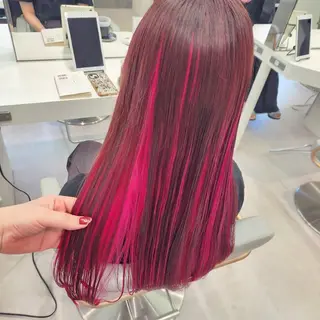 ロング カラー 推しアニメカラー🌈 ツヤ透明感カラー🦄のヘアスタイル