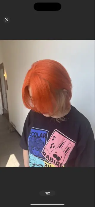 ショート カラー ヘアカラー&縮毛矯正 STAR☆RIVERのヘアスタイル