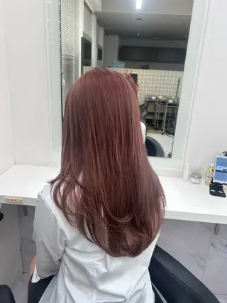ロング カラー パーマ ヘアアレンジ メンズ キッズ ブリーチなしカラー/ ブラウン/レイヤーのヘアスタイル