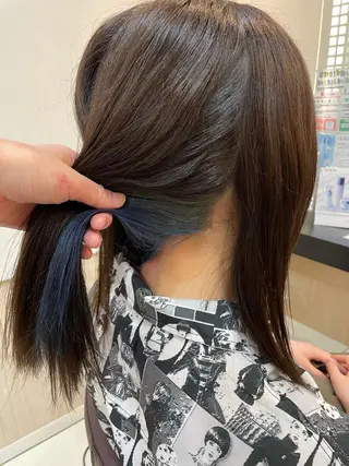 セミロング カラー ヘアアレンジ リリー /Men's/パーマのヘアスタイル