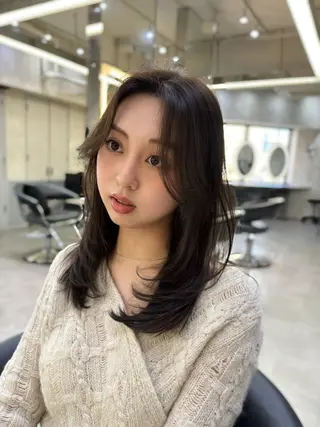 セミロング 💖美髪矯正/透明感 カラー💖のぞみのヘアスタイル