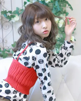 ミディアム パーマ 柳澤 興輝のヘアスタイル