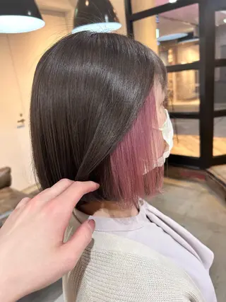 ミディアム 赤味消しくすみカラー 💕髪質改善/梅田のヘアスタイル
