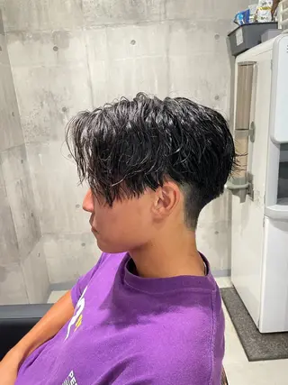 ショート パーマ ヘアアレンジ メンズ _WHITE / KENTOのヘアスタイル
