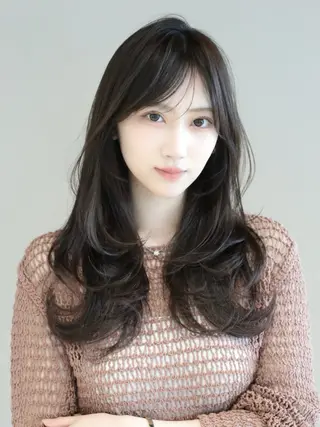 ロング カラー レイヤー/顔周り /透明感🩶高橋大のヘアスタイル