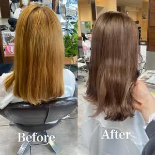 ミディアム カラー ヘアアレンジ 川上 麻梨阿のヘアスタイル